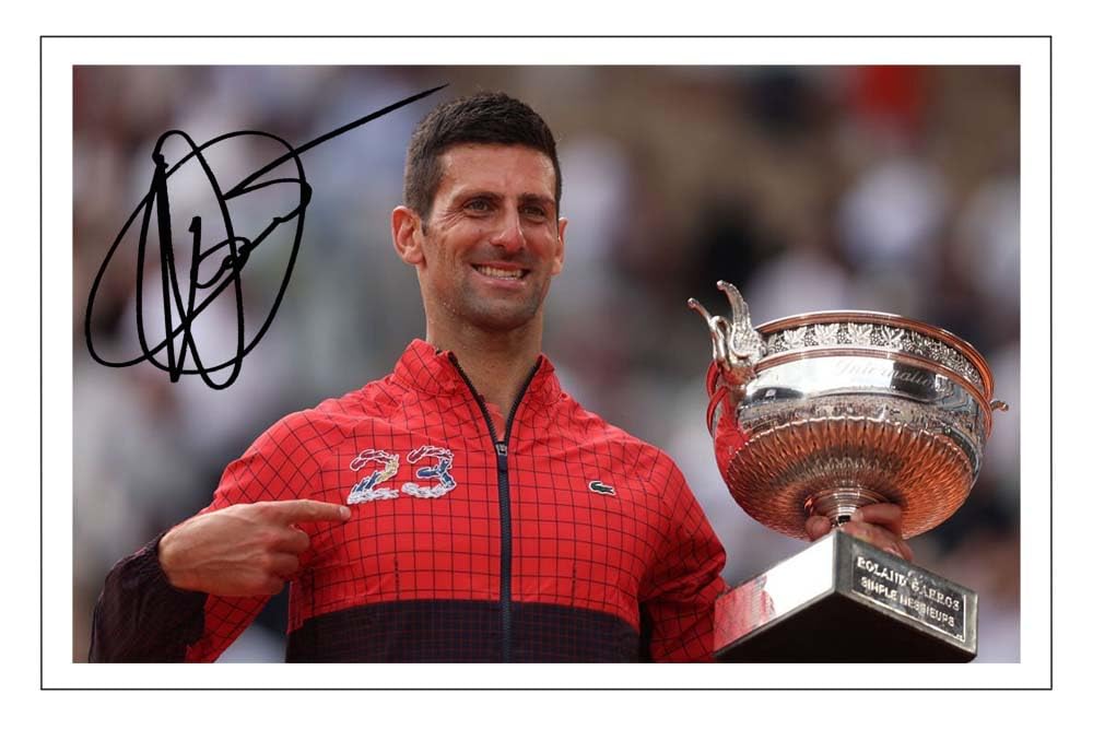 RJR PRINTS Novak Djokovic - 2023 French Open Tennis Signed 6X4